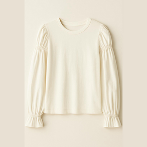 LOFT new with tags Cream Long Sleeve Tee  with poet sleeves XXL